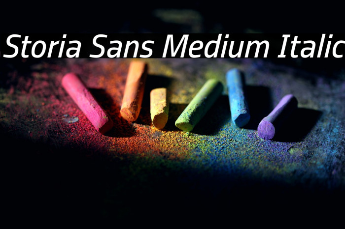 Storia Sans Medium Italic Example 1