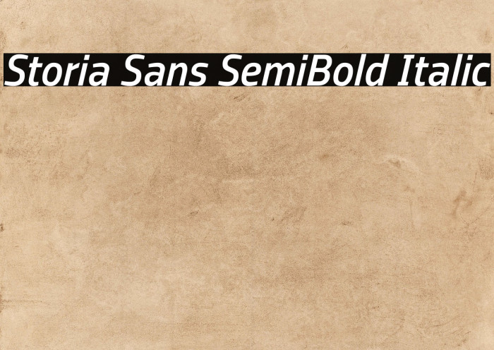 Storia Sans SemiBold Italic Example 1
