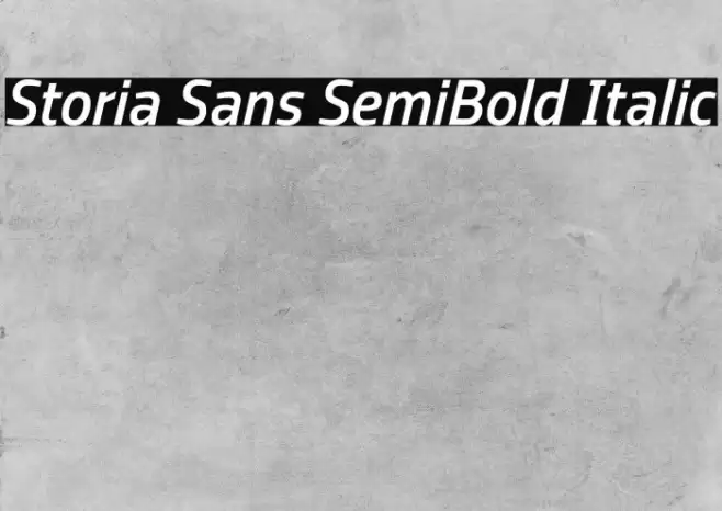 Storia Sans SemiBold Italic Font examples
