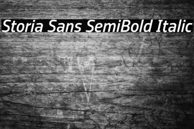 Storia Sans SemiBold Italic Font examples