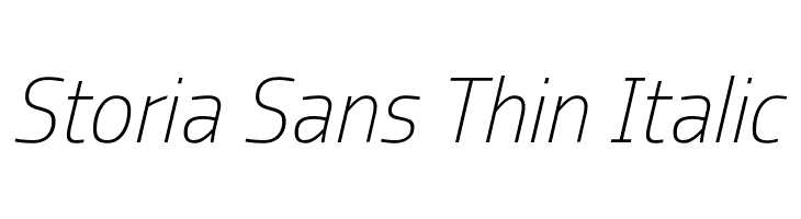 Storia Sans Thin Italic  Free Fonts Download