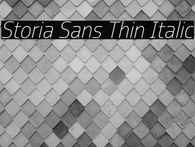 Storia Sans Thin Italic Font examples