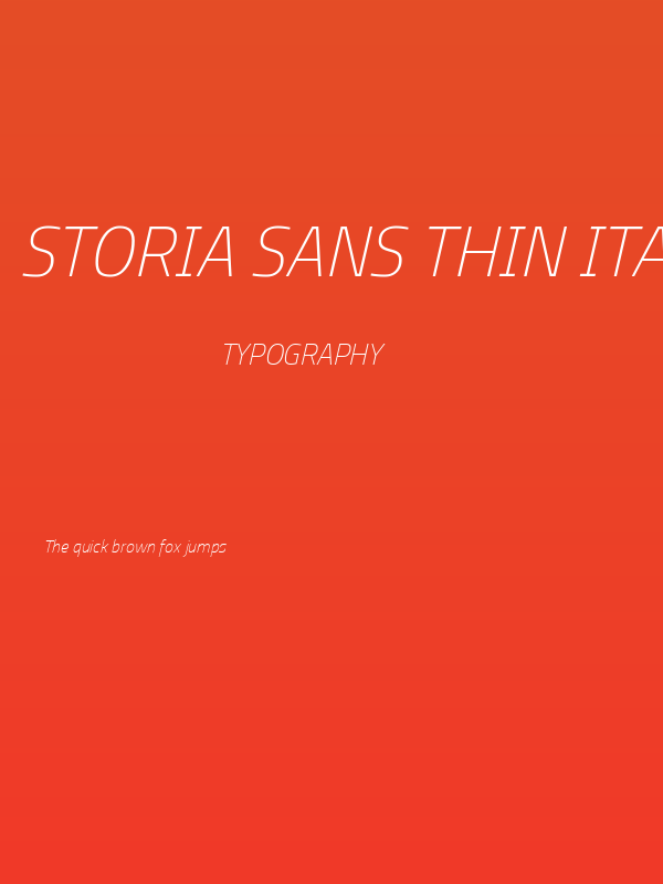 Storia Sans Thin Italic Poster