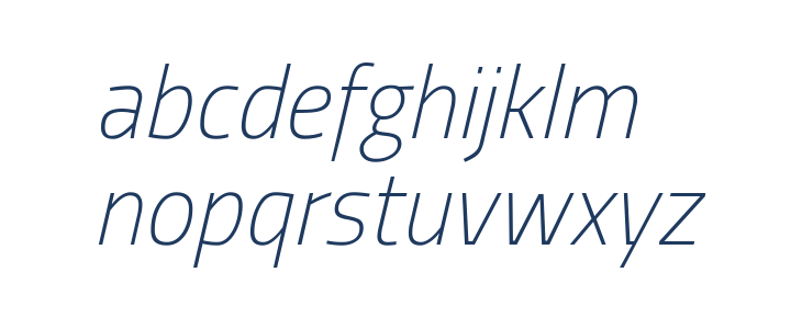 Storia Sans Thin Italic Lowercase