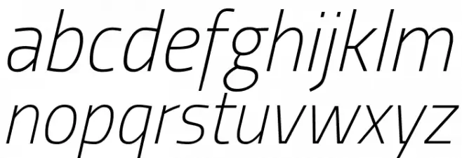 Storia Sans Thin Italic फ़ॉन्ट लोअरकेस