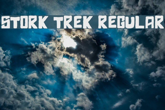 Stork Trek Regular Font examples