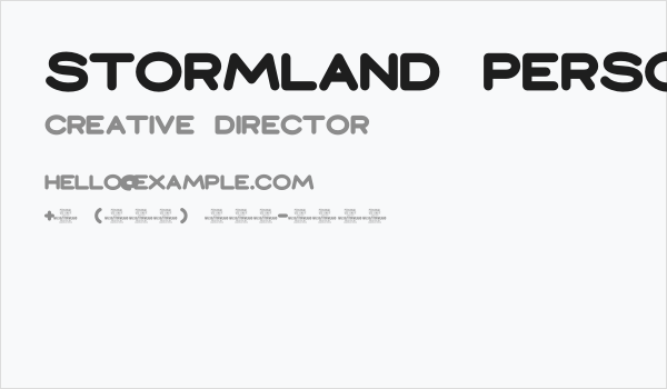 Stormland PERSONAL USE ONLY Black Business Card