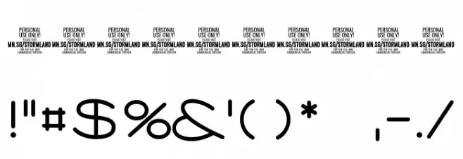 Stormland PERSONAL USE ONLY Light Font OTHER CHARS
