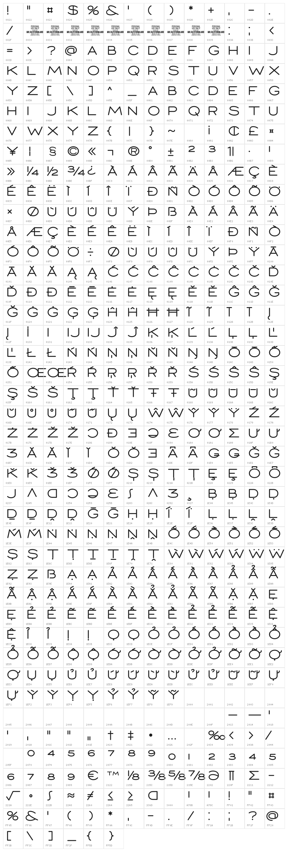 Stormland PERSONAL USE ONLY Light Character Map
