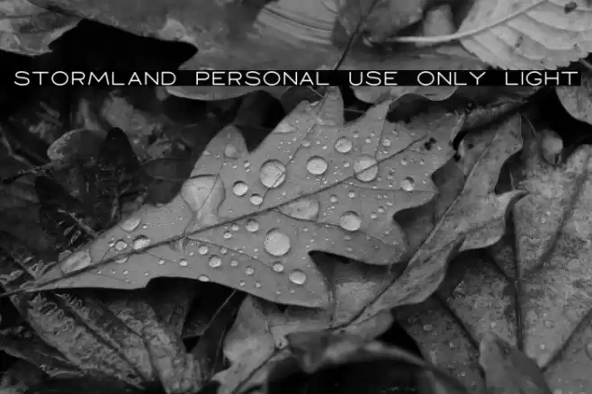 Stormland PERSONAL USE ONLY Light Font examples