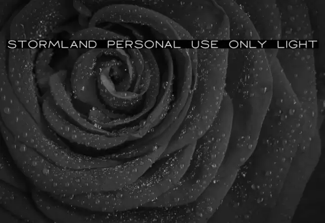 Stormland PERSONAL USE ONLY Light Font examples