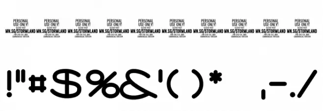 Stormland PERSONAL USE ONLY Medium Font OTHER CHARS
