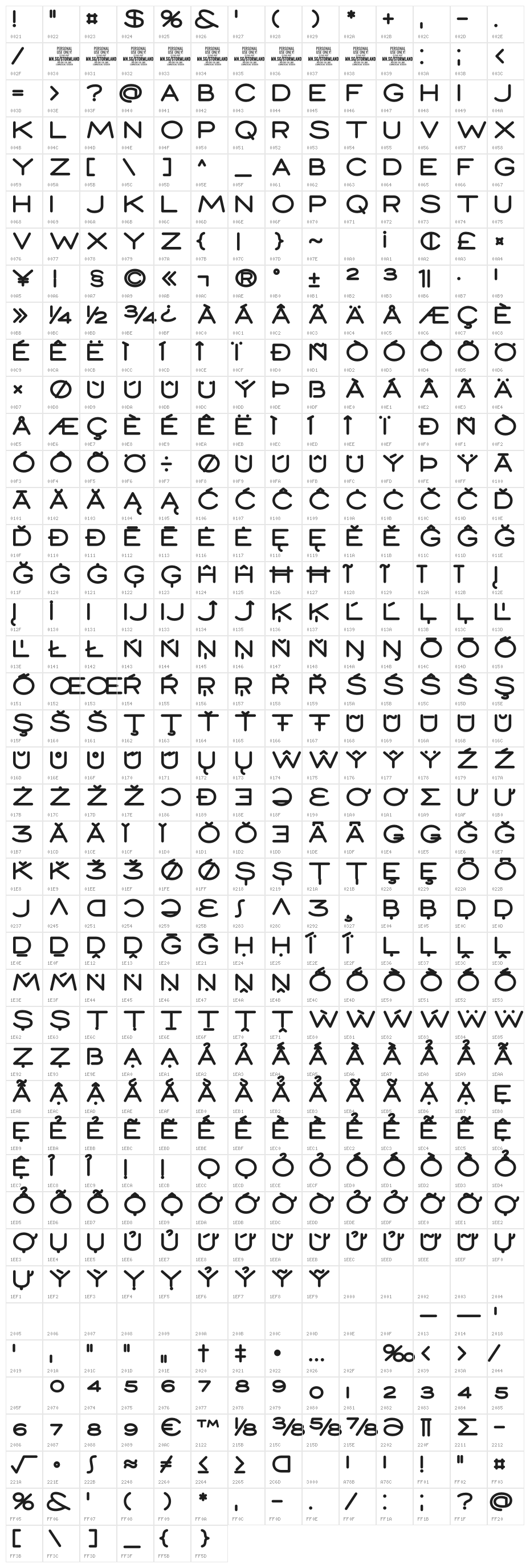 Stormland PERSONAL USE ONLY Medium Character Map