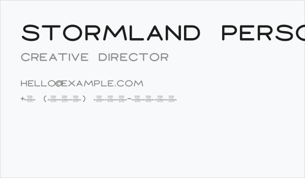 Stormland PERSONAL USE ONLY Medium Business Card
