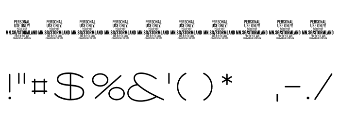 Stormland PERSONAL USE ONLY Thin Font OTHER CHARS