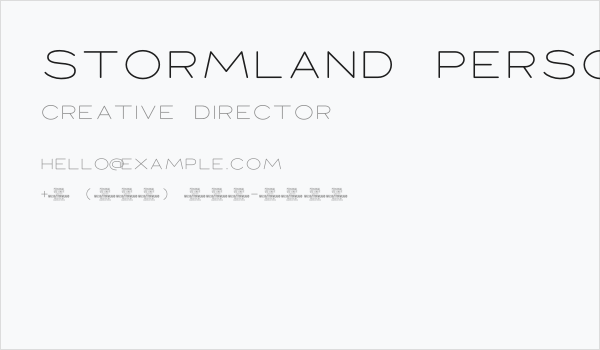 Stormland PERSONAL USE ONLY Thin Business Card