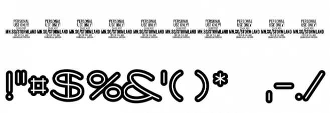 Stormline PERSONAL USE ONLY Black Font OTHER CHARS