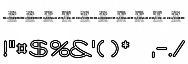 Stormline PERSONAL USE ONLY Bold Font OTHER CHARS
