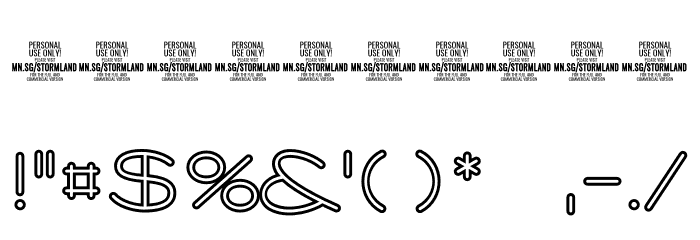 Stormline PERSONAL USE ONLY Medium Font OTHER CHARS