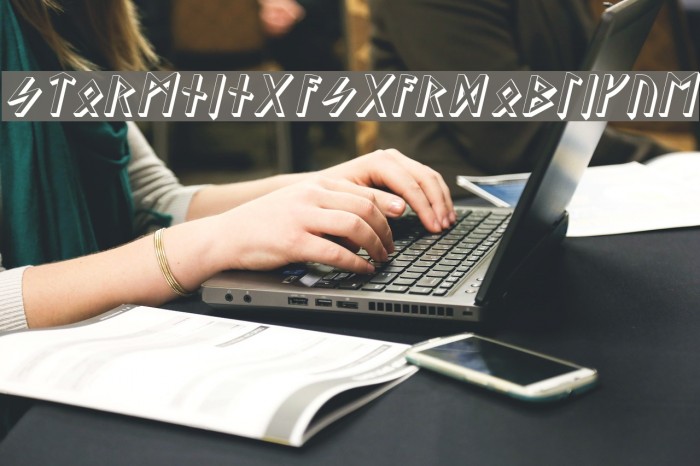 Stormning Asgard Oblique Font examples