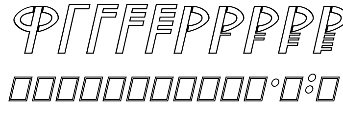 Stormning Outline Oblique Font OTHER CHARS
