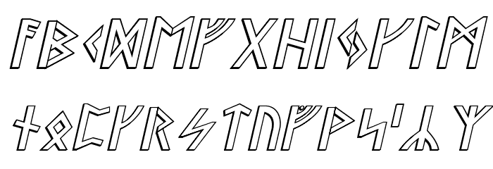 Stormning Raw Outline Oblique Font LOWERCASE