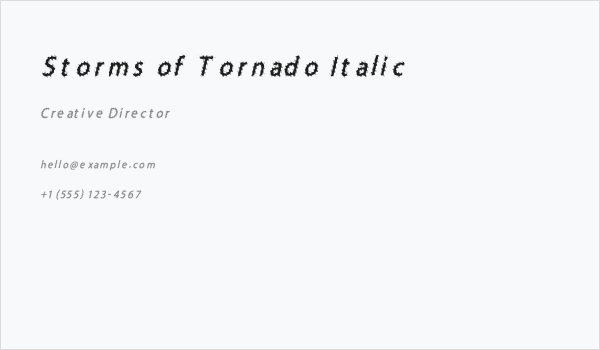 Storms of Tornado Italic Business Card
