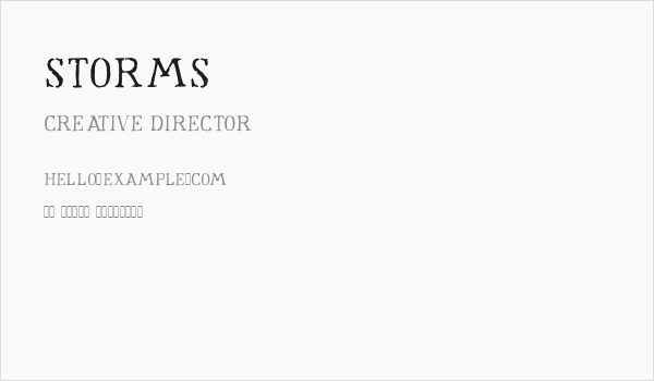 Storms Business Card