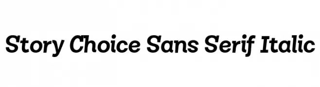 Story Choice Sans Serif Italic  les polices de caractères gratuit tlcharger