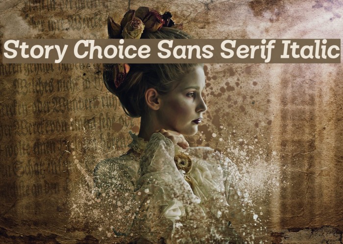Story Choice Sans Serif Italic Font examples