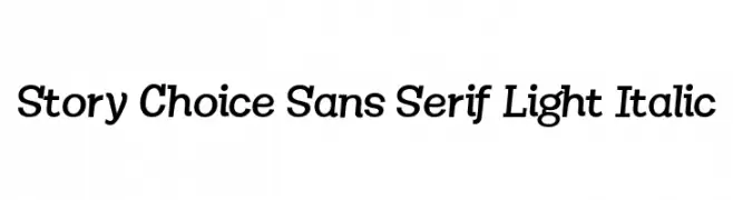 Story Choice Sans Serif Light Italic  Fuentes Gratis Descargar