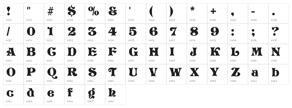 Storybook Regular Character Map