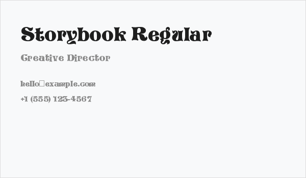 Storybook Regular Business Card