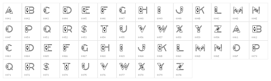 Stott Regular Character Map