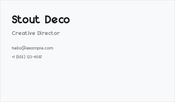 Stout Deco Business Card