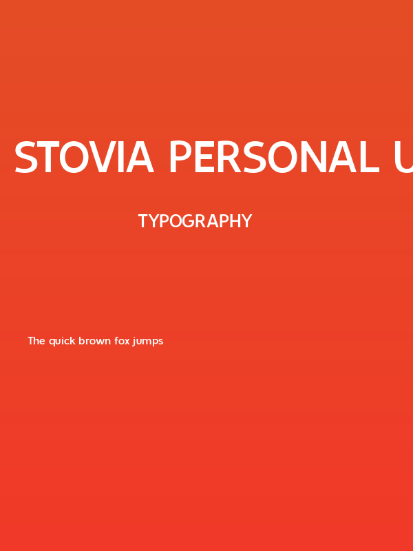 Stovia Personal Use SemiBold Poster