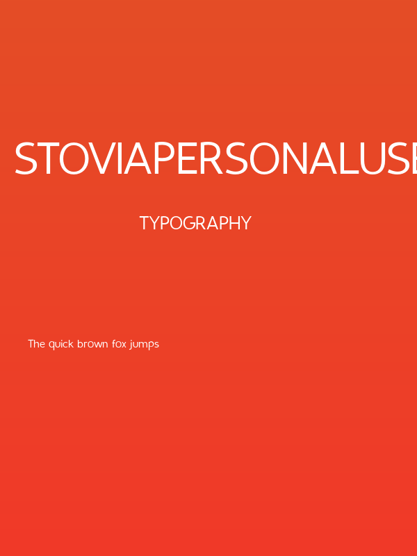 StoviaPersonalUse-Regular Poster