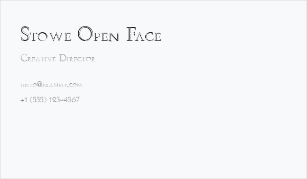 Stowe Open Face Business Card