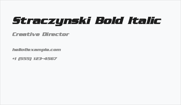 Straczynski Bold Italic Business Card