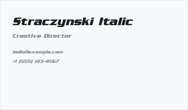 Straczynski Italic Business Card