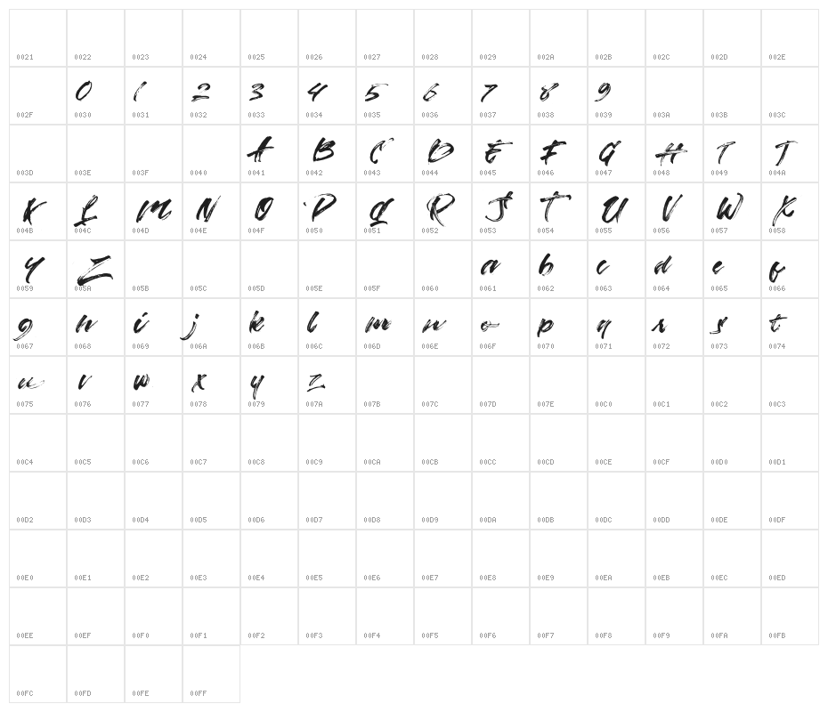 StradeEqremFREE Character Map