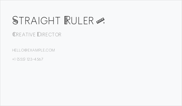 Straight Ruler~ Business Card