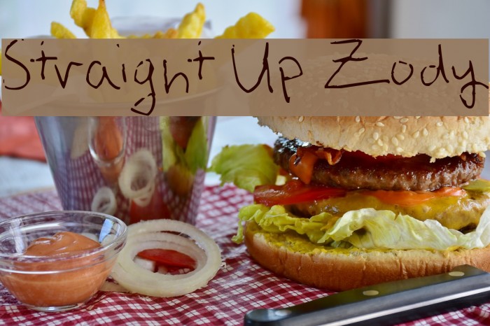 Straight Up Zody Font examples