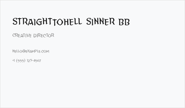 StraightToHell Sinner BB Business Card