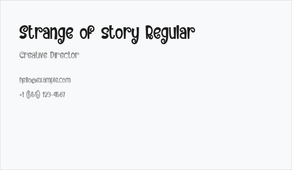 Strange of story Regular Business Card