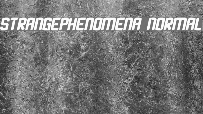 StrangePhenomena Normal Caratteri examples