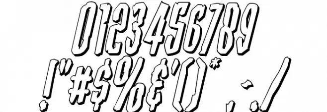 Stranger Danger 3D Italic Font OTHER CHARS