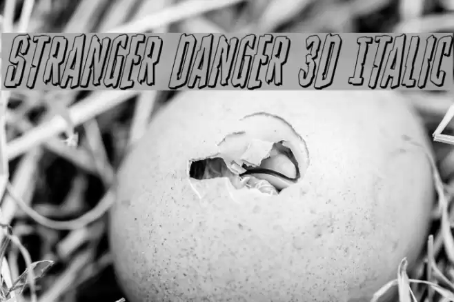 Stranger Danger 3D Italic Font examples