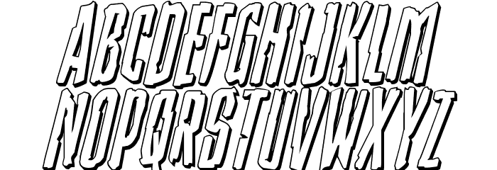 Stranger Danger 3D Italic Font LOWERCASE