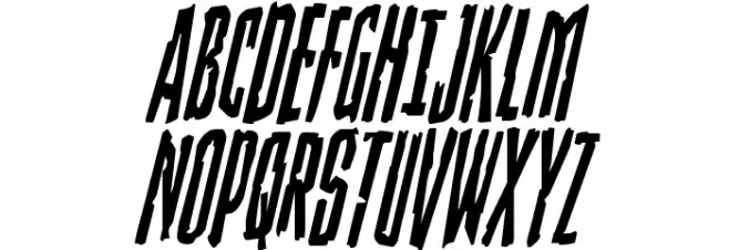 Stranger Danger Condensed Italic Шрифта ВЕРХНИЙ